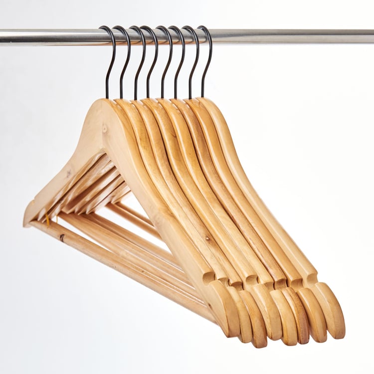 Home Centre Pacific Winston Set of 8 Wooden Clothes Hangers