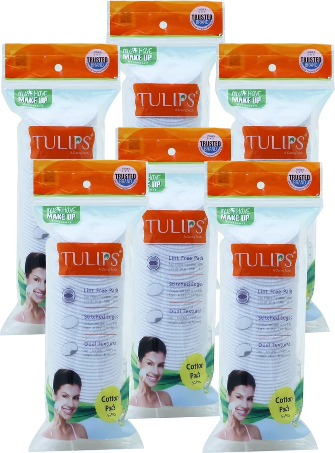 Tulips Cotton Pads 50 In Each Pack Of 6