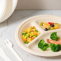 Ezee Disposable Bagasse Plates 11 Inch 4 Compartment