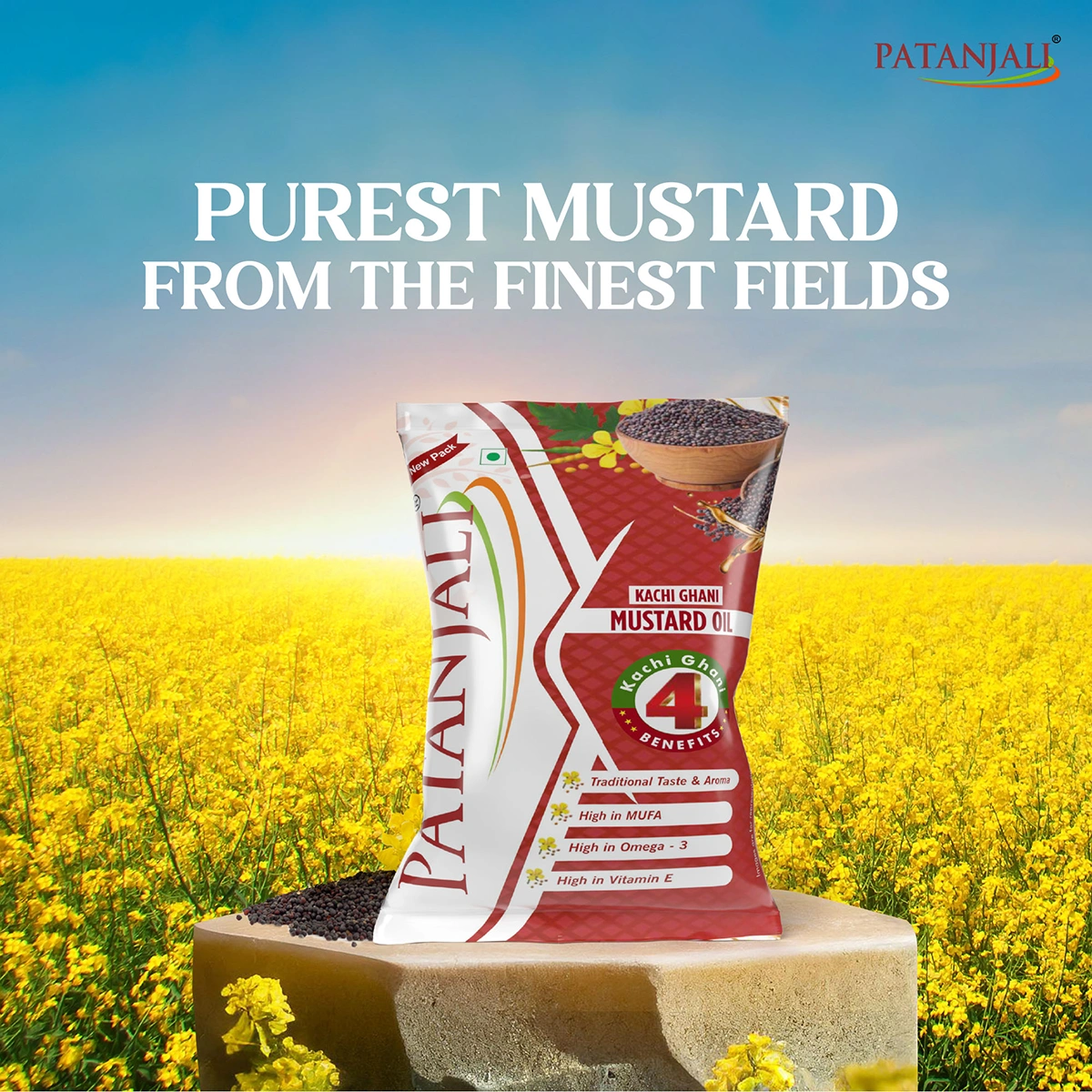 Patanjali Kachi Ghani Mustard Oil 1 L