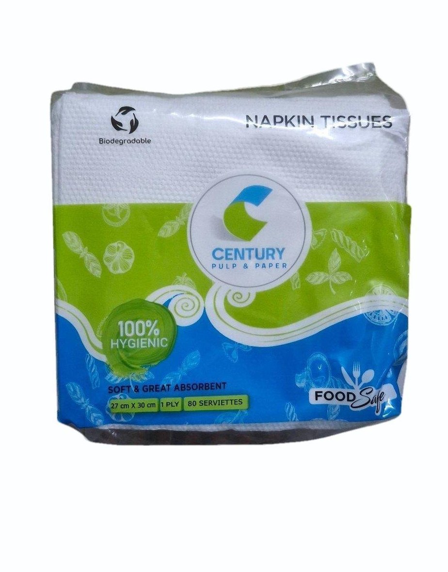 Century 1 Ply 100% Virgin Pulp Tissue Paper Napkins