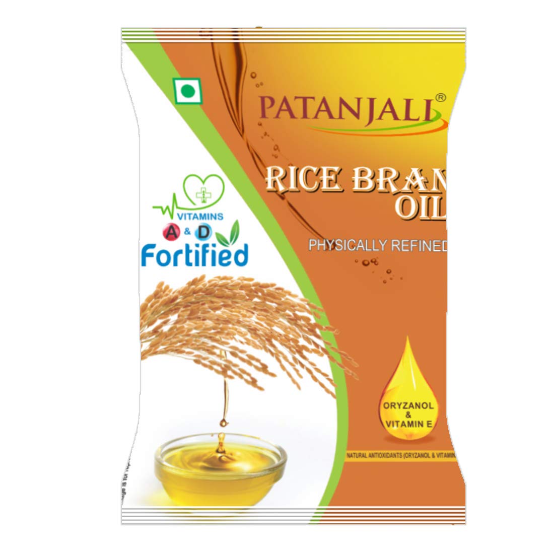Patanjali Fortified Rice Bran Oil 1 L Pouch