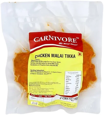Carnivore Malai Chicken Tikka (Frozen) - 250 g
