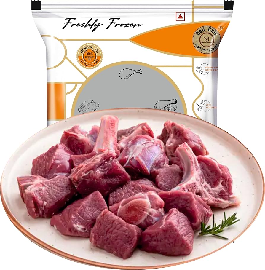 Delichic Frozen Mutton Curry Cut - 500 g
