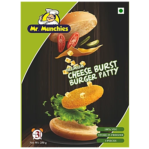 Mr. Munchies Premium Cheese Burst Burger Patty