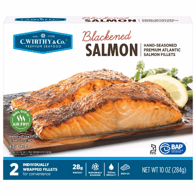 C. Wirthy & Co. Blackened Hand-Seasoned Atlantic Salmon Fillets - Frozen - 10oz