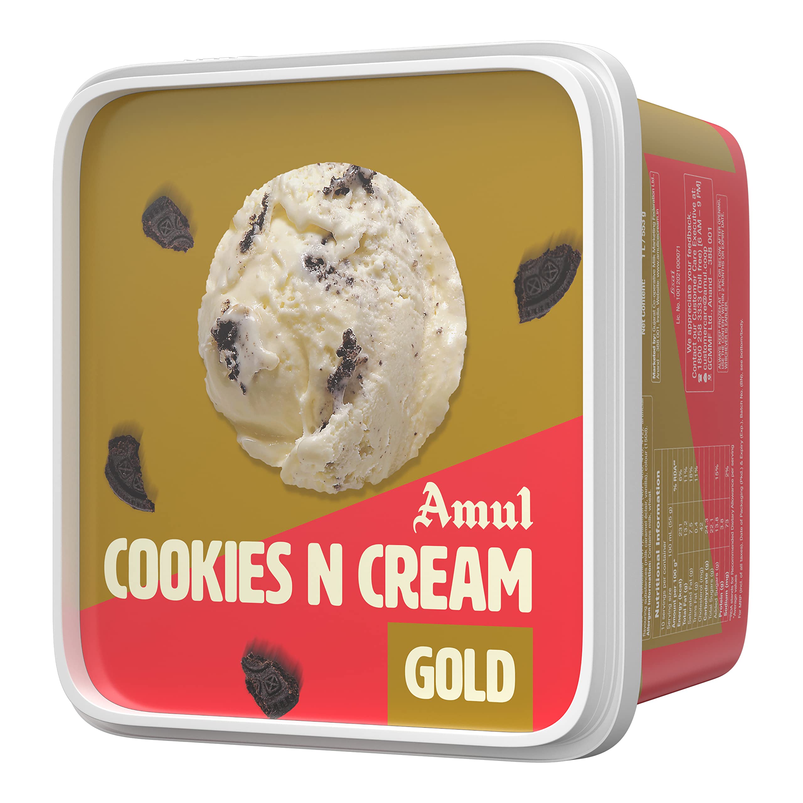 Amul Cookies N Cream Ice Cream Tub