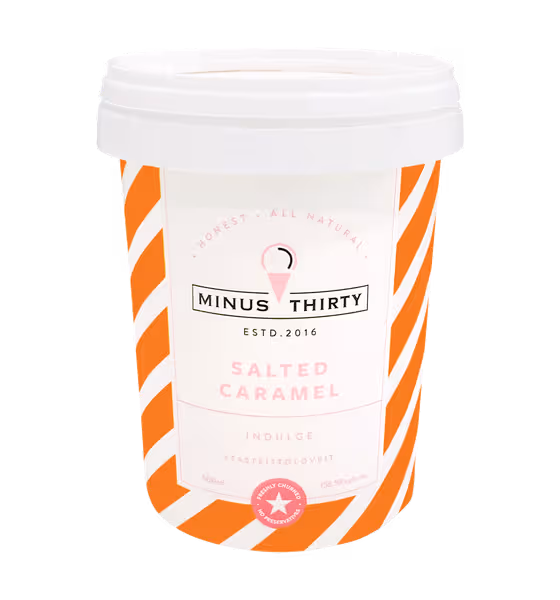 Minus Thirty Salted Caramel Ice Cream, 500ml Tub - Creamy Texture, Indulgent Flavor Treat