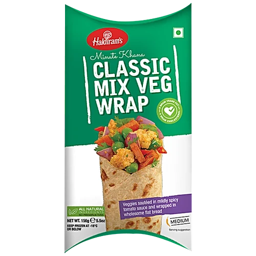Haldiram's Wraps Classic Mix Veg - Minute Khana, 156 g