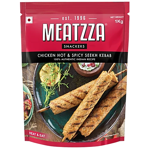 Meatzza Chicken - Seekh Kebab Hot & Spicy, 1kg