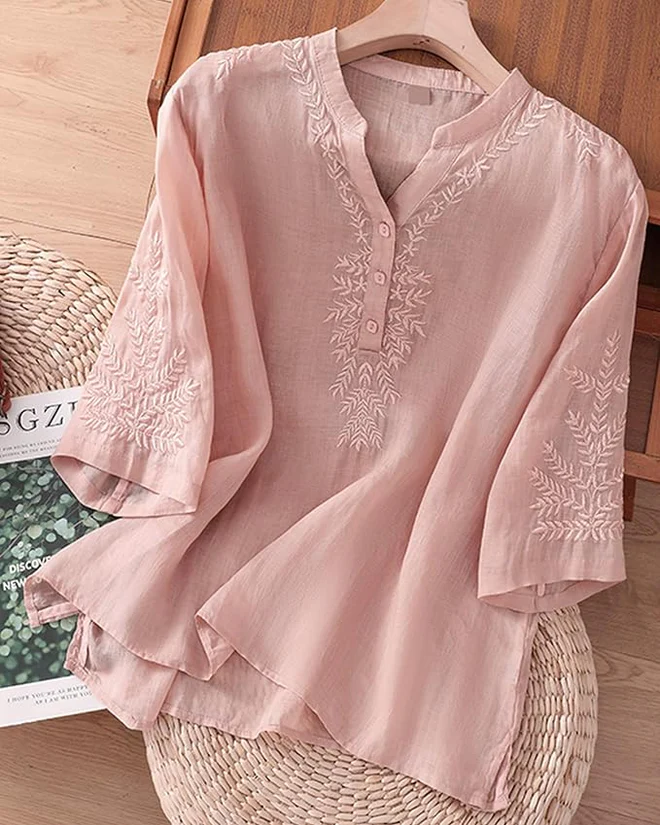 WOMEN COTTON EMBROIDERED TOP