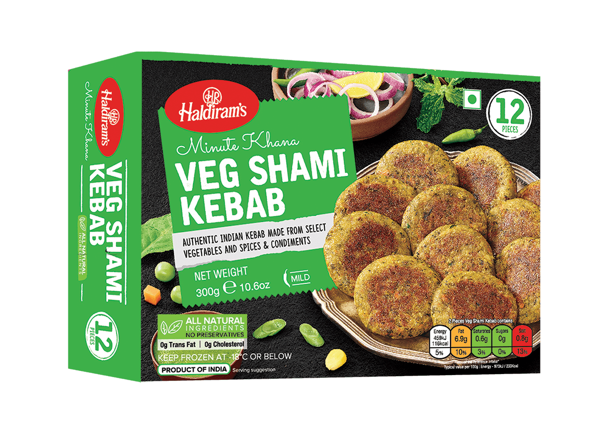 haldiram veg shami kabab , 12 pieces 300g [frozen]