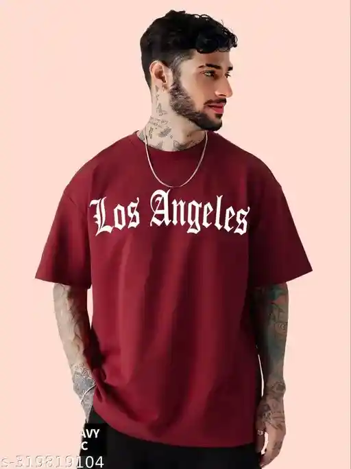 Red colour Printed T-shirts for Men