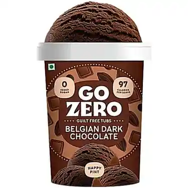 Go Zero Belgian Dark Chocolate Guilt Free Ice Cream, 500 ml Tub