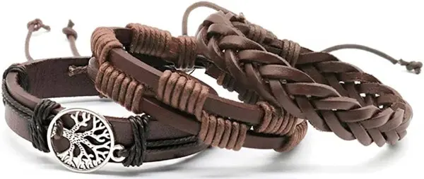 Men's Multi-Layered Wrap Leather Bracelet Combo