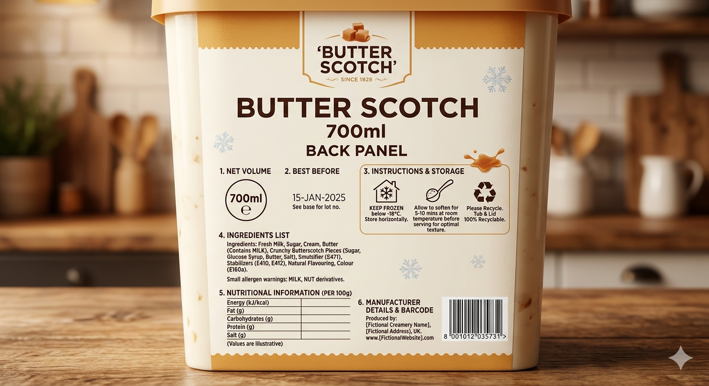 DOLCE Butter Scotch ice Cream (700ml)