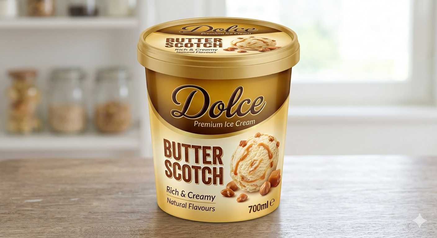 DOLCE Butter Scotch ice Cream (700ml)